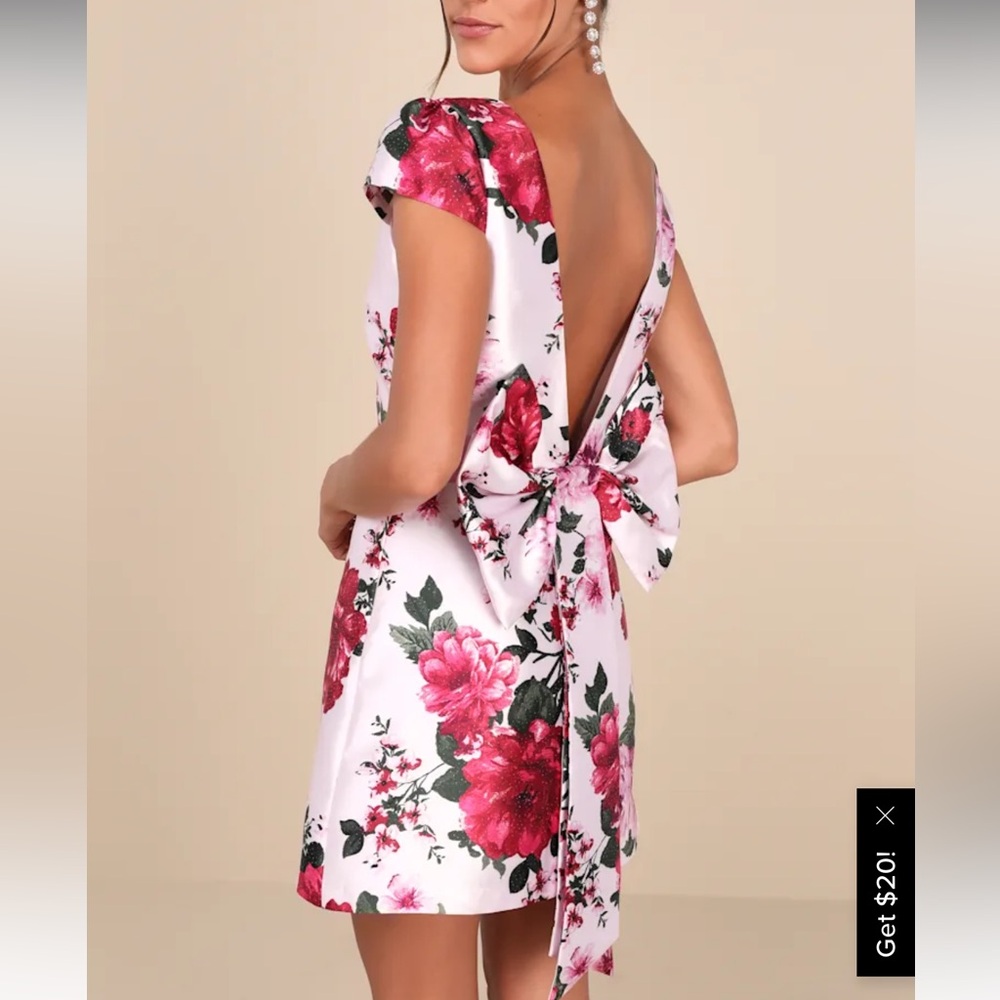 Lulu’s Satin Mini Dress with Open Back